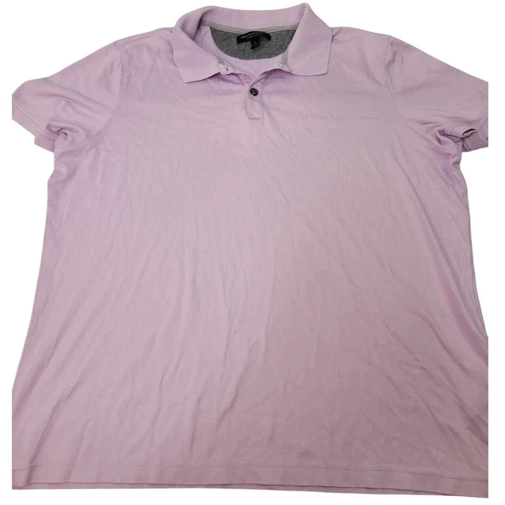 Banana Republic Luxury Touch Lavender Polo Short‎ Sleeve Men's XL Preppy